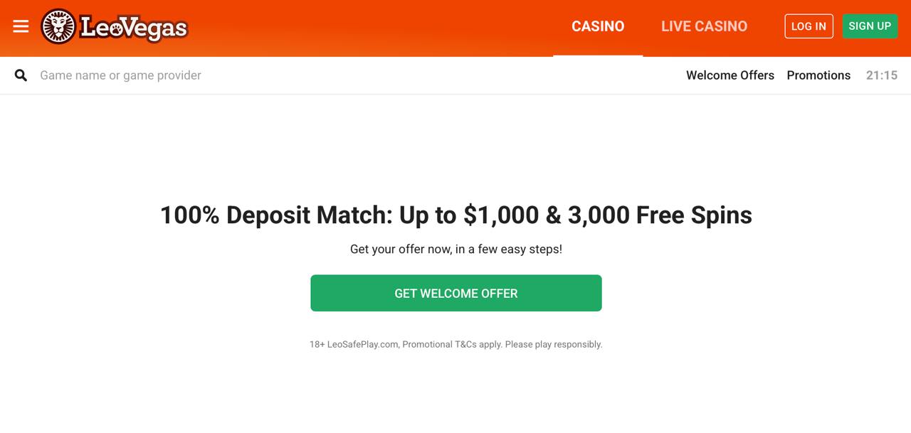 LeoVegas screenshot 1